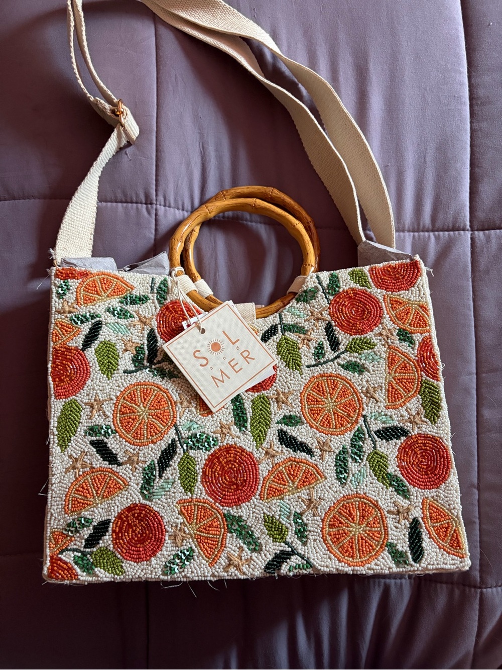Viral beaded oranges bag